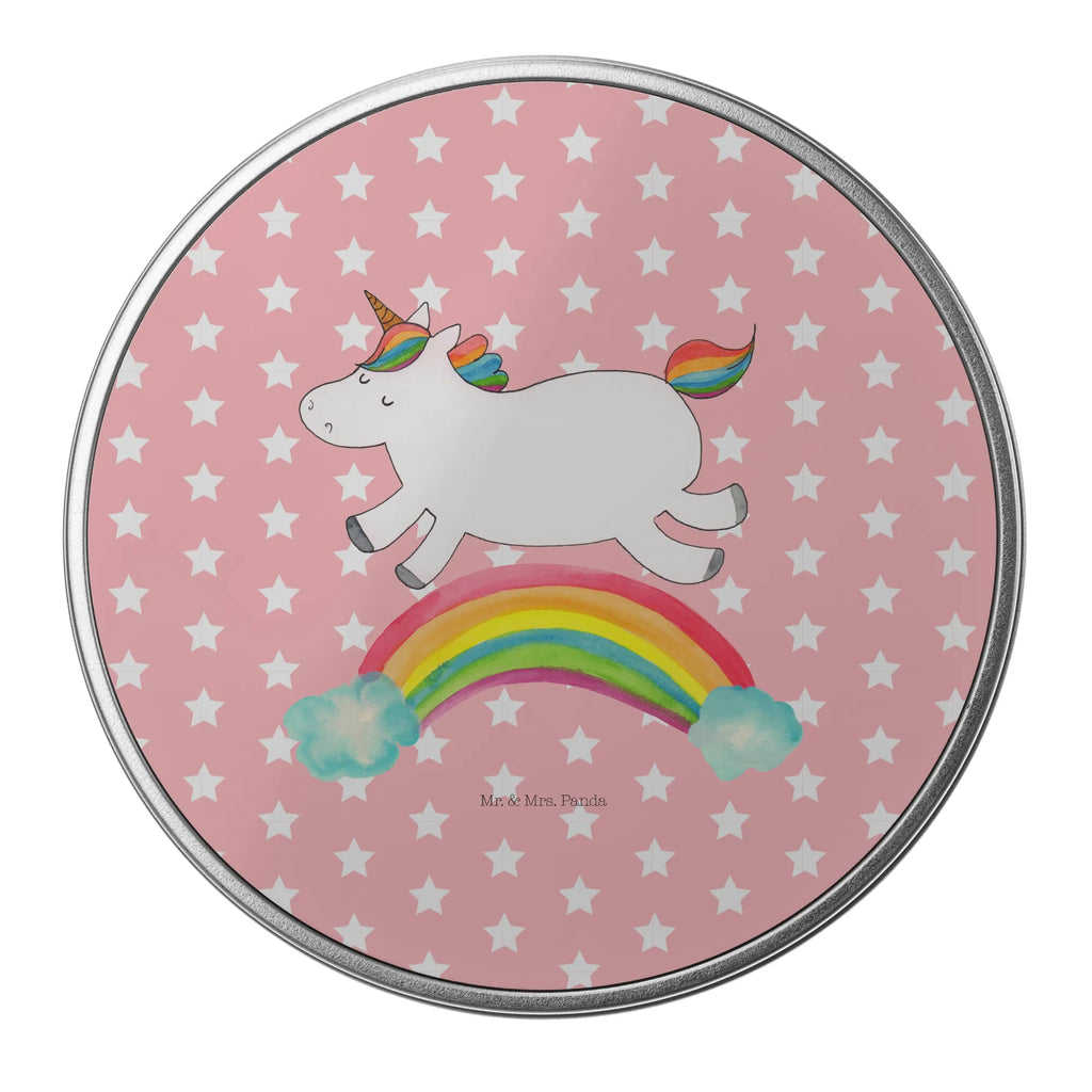 okrągła puszka z blachy jednorożec tęcza Jednorożec, jednorożce, dekoracje jednorożca, jednorożec