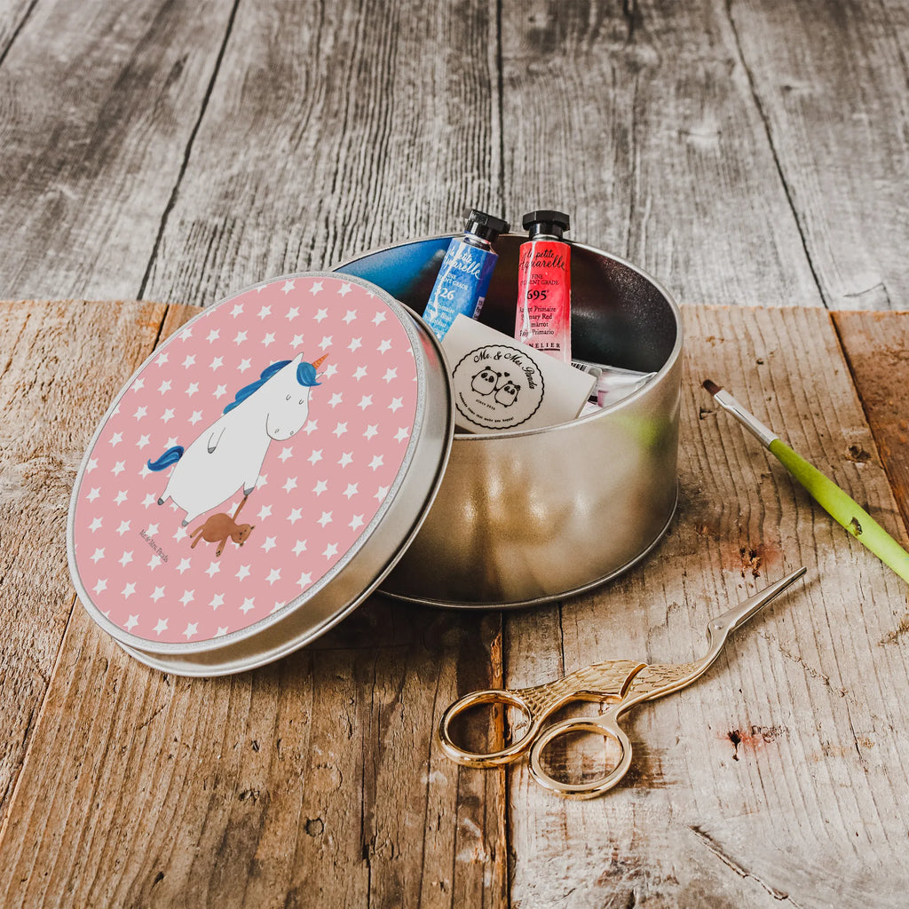 Round tin unicorn teddy cookie tin, tin can, storage, storage tin, gift box, tin, unicorn, unicorns, sweet, child present, bed, single life, girlfriend, child gift, Unicorn, dreaming, single, good night, sleep