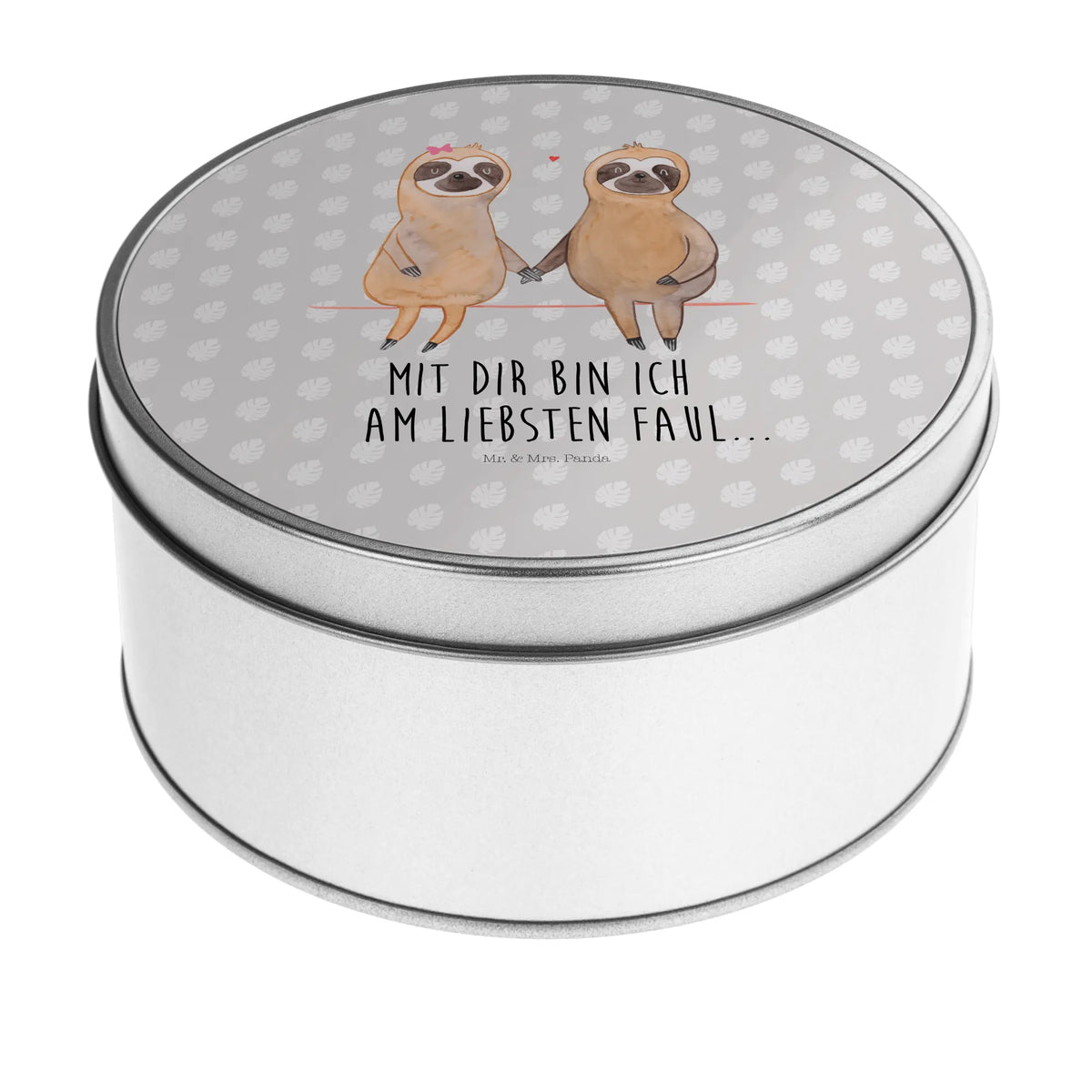 Round tin sloth pair trend animal, relax, engaged, lovers, favourite animal, sloth love, together, lazy, sloth couple, in love