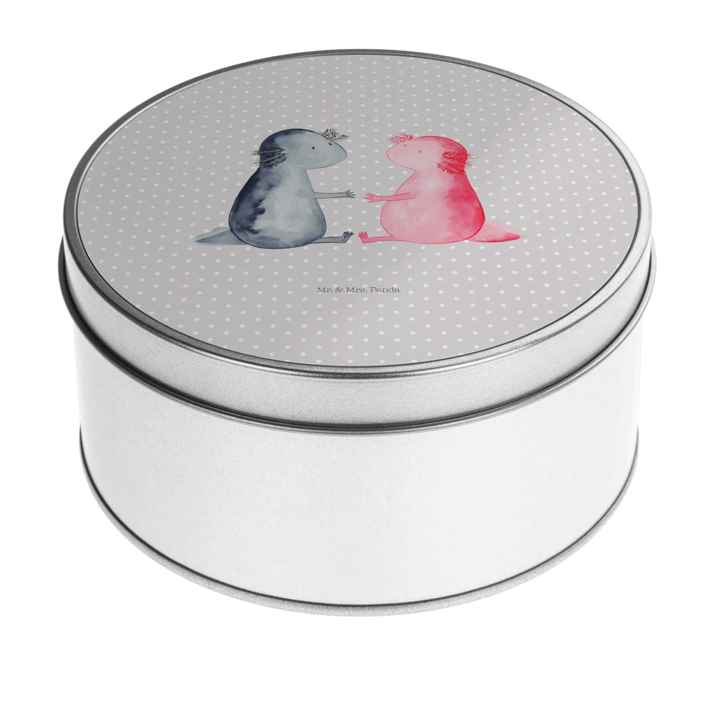 Round tin axolotl Love tin can, tin, cookie tin, storage tin, gift box, storage, Axolotl, Axelotl, marine animals, Mexican walking fish, salamander, axolotl, love, great love, husband, amphibian, axolot, tail, anniversary, valentine's day, friend, fiancé, proof of love