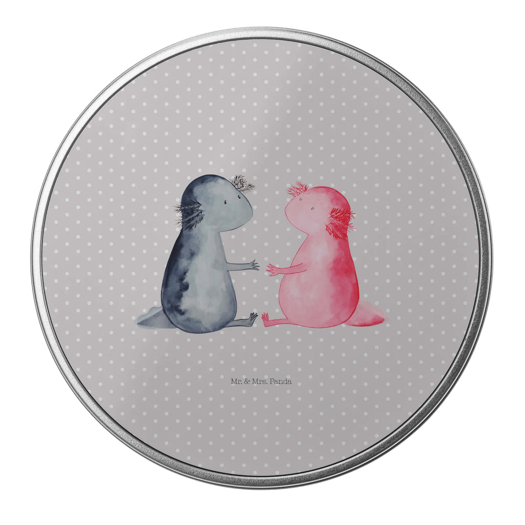 Round tin axolotl Love tin can, tin, cookie tin, storage tin, gift box, storage, Axolotl, Axelotl, marine animals, Mexican walking fish, salamander, axolotl, love, great love, husband, amphibian, axolot, tail, anniversary, valentine's day, friend, fiancé, proof of love
