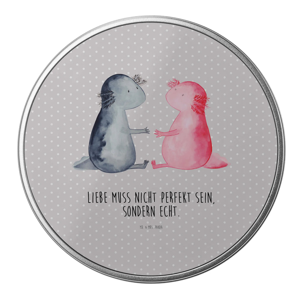 Round tin axolotl Love tin can, tin, cookie tin, storage tin, gift box, storage, Axolotl, Axelotl, marine animals, Mexican walking fish, salamander, axolotl, love, great love, husband, amphibian, axolot, tail, anniversary, valentine's day, friend, fiancé, proof of love