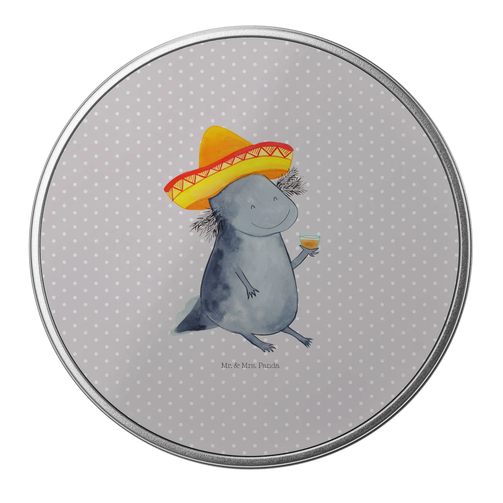 okrągła puszka z blachy Aksolotl Tequila Axolotl, Molch