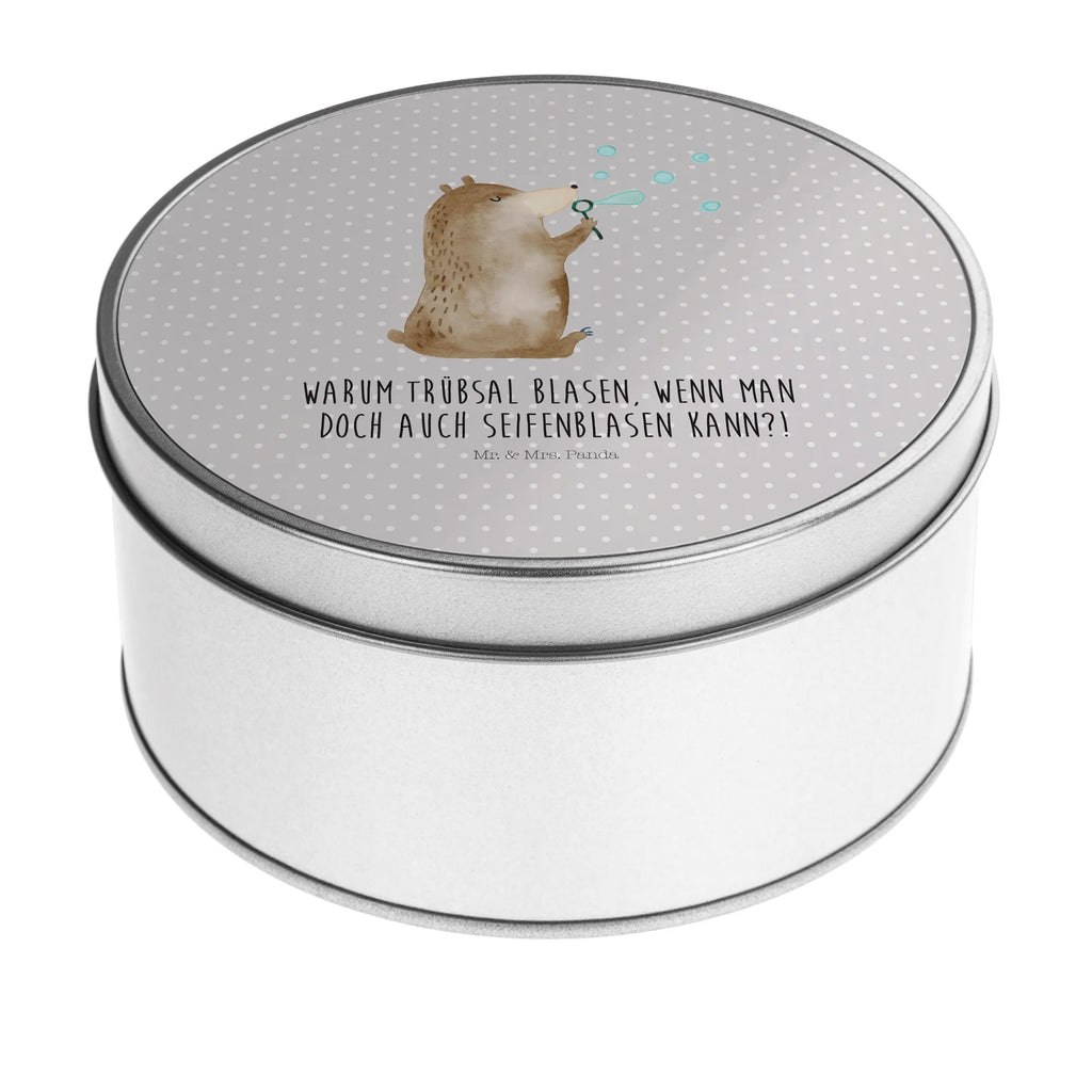 okrągła puszka z blachy niedźwiedź bańki mydlane Niedźwiedź, Miś, Pluszowy miś