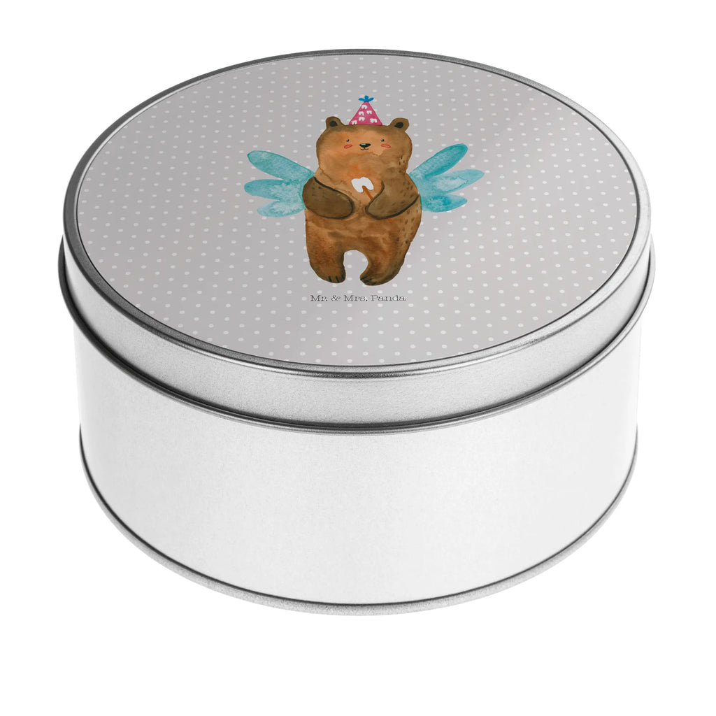 Round tin bear tooth fairy gift box, storage, tin, cookie tin, tin can, storage tin, bear, teddy, teddy bear, cuddly toy, fairy, milk tooth, Tooth fairy, first tooth