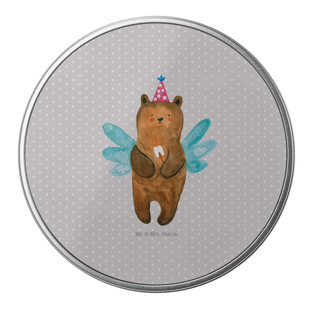 Round tin bear tooth fairy gift box, storage, tin, cookie tin, tin can, storage tin, bear, teddy, teddy bear, cuddly toy, fairy, milk tooth, Tooth fairy, first tooth