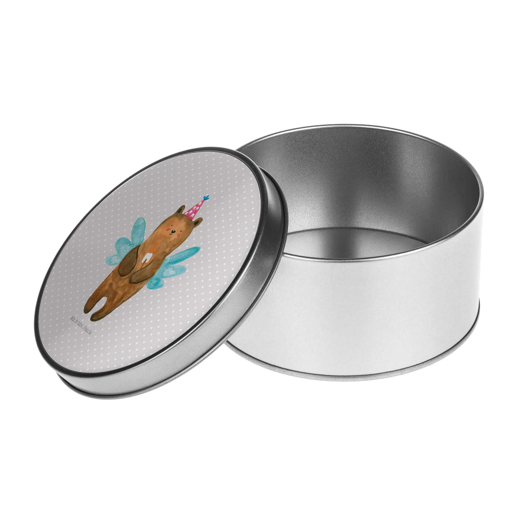 Round tin bear tooth fairy gift box, storage, tin, cookie tin, tin can, storage tin, bear, teddy, teddy bear, cuddly toy, fairy, milk tooth, Tooth fairy, first tooth