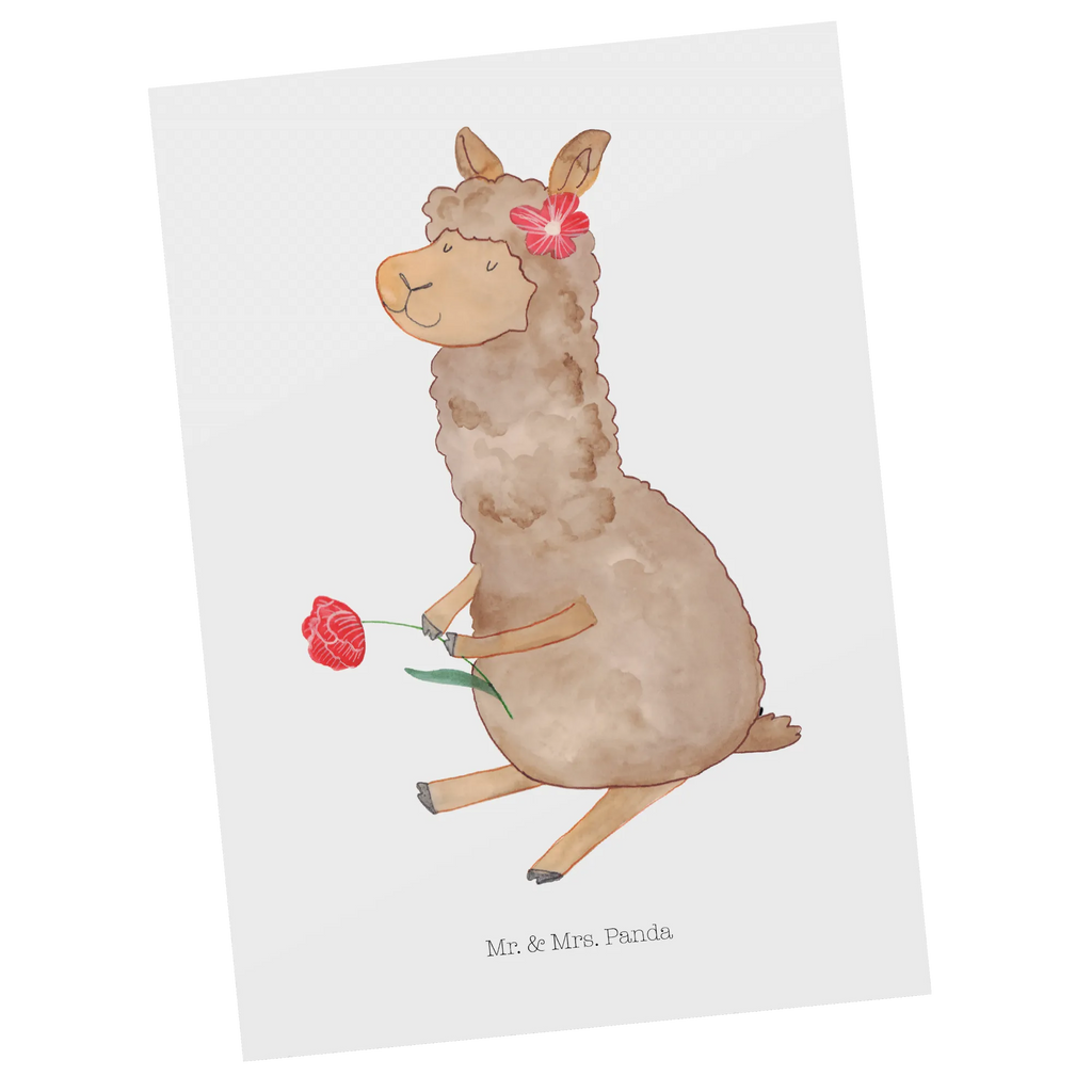 Pocztówka alpaka kwiat Alpaka, Lama