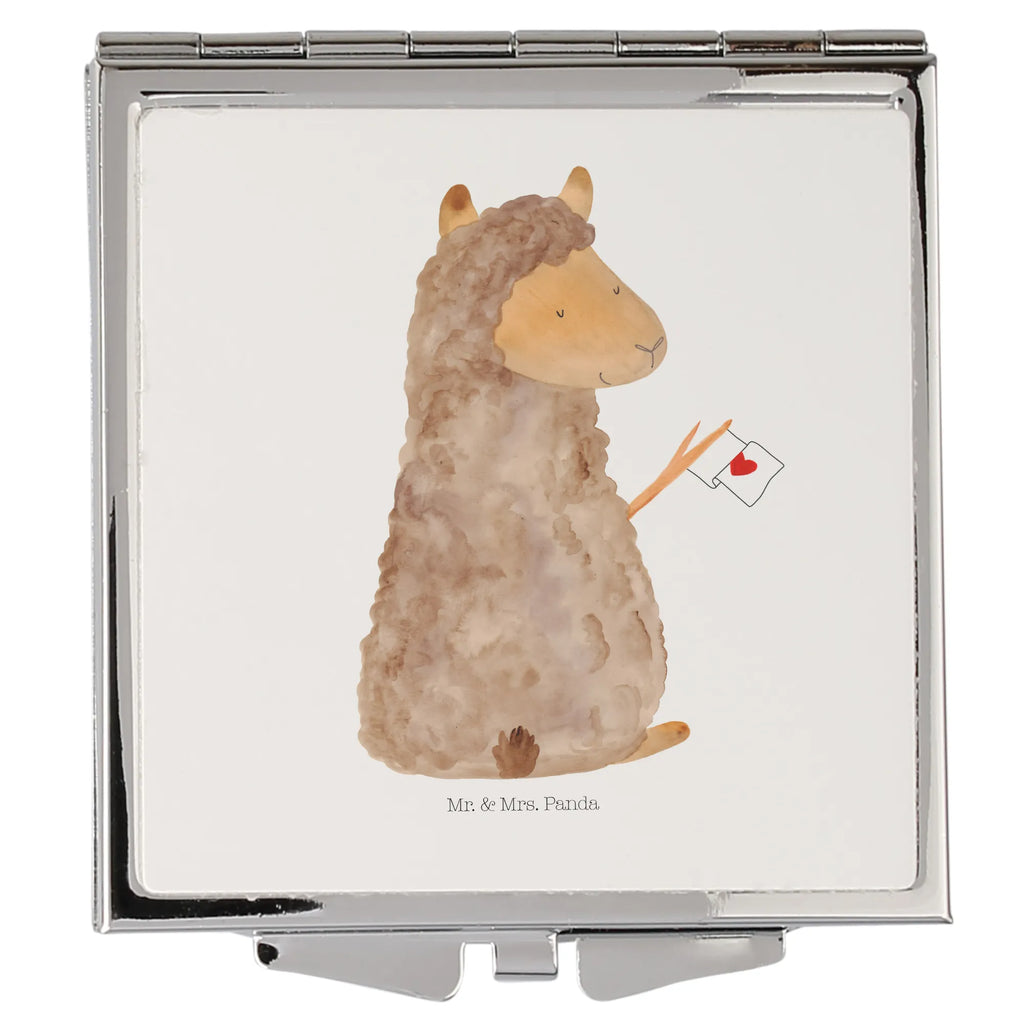 Handbag mirror alpaca banner make-up mirror, mirror, handbag, square, silver, make up, alpaca, llama, pako, camel, Peru, animal, favourite animal, Alpaca, alpacas, love, llamas
