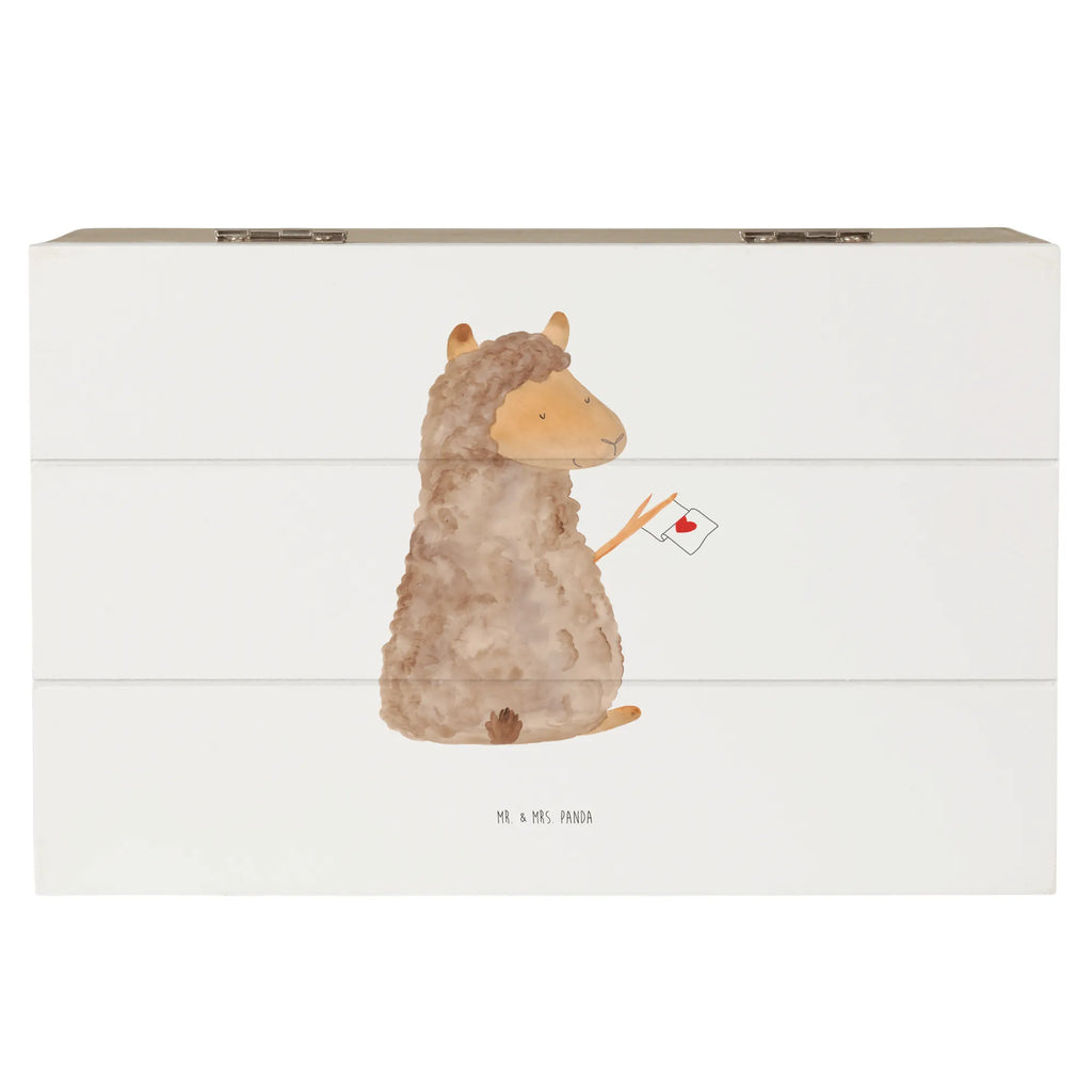 Holzkiste Alpaka Fahne Aufbewahrungsbox, Kiste, Erinnerungskiste, XXL, Dekokiste, Geschenkdose, Schatzkiste, Schatulle, Holzkiste, Truhe, Geschenkbox, Erinnerungsbox, Alpaka, Lama, Alpakas, Liebe, Lamas