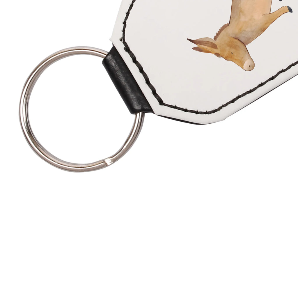 Rectangular key ring Donkey lucky charm, key ring, keychain, bag pendant, pendant, small animals, cute, funny, cute animal motives, hand drawn, small world, funny sayings, good mood, happy, gifts, gift ideas, special gifts, animal lover, card, courage, aim in life, happiness in life, Donkey, courage to face life, goal, wisdom