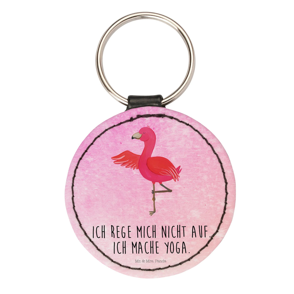 Rund Schlüsselanhänger Flamingo Yoga schlüsselbund anhänger, Taschenanhänger, Schlüsselanhänger, Schlüsselaccessoire, mini schlüsselanhänger, Flamingo, Vogel, Tiefenentspannung, Yoga-Übung, Achtsamkeit, Entspannung, Namaste, Aufregen, Yoga, Ärger