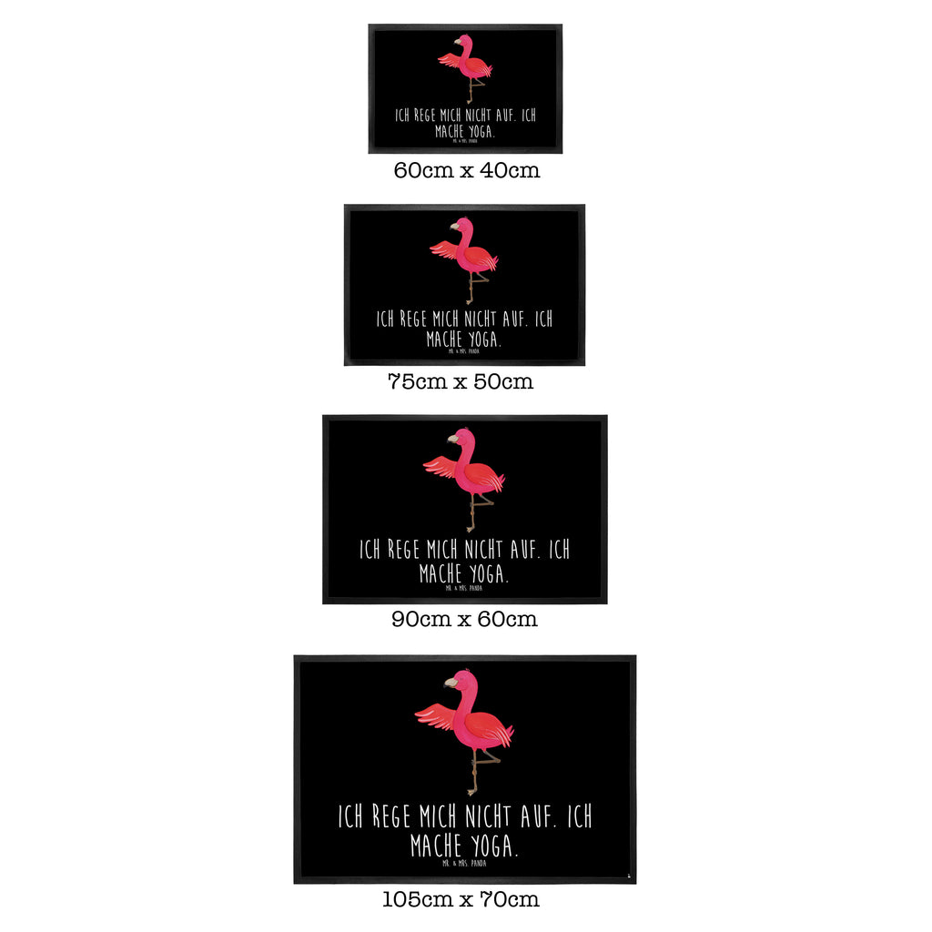 Fußmatte Flamingo Yoga Türvorleger, Schmutzmatte, Fußabtreter, Matte, Schmutzfänger, Fußabstreifer, Schmutzfangmatte, Türmatte, Motivfußmatte, Haustürmatte, Vorleger, Flamingo, Vogel, Yoga, Namaste, Achtsamkeit, Yoga-Übung, Entspannung, Ärger, Aufregen, Tiefenentspannung