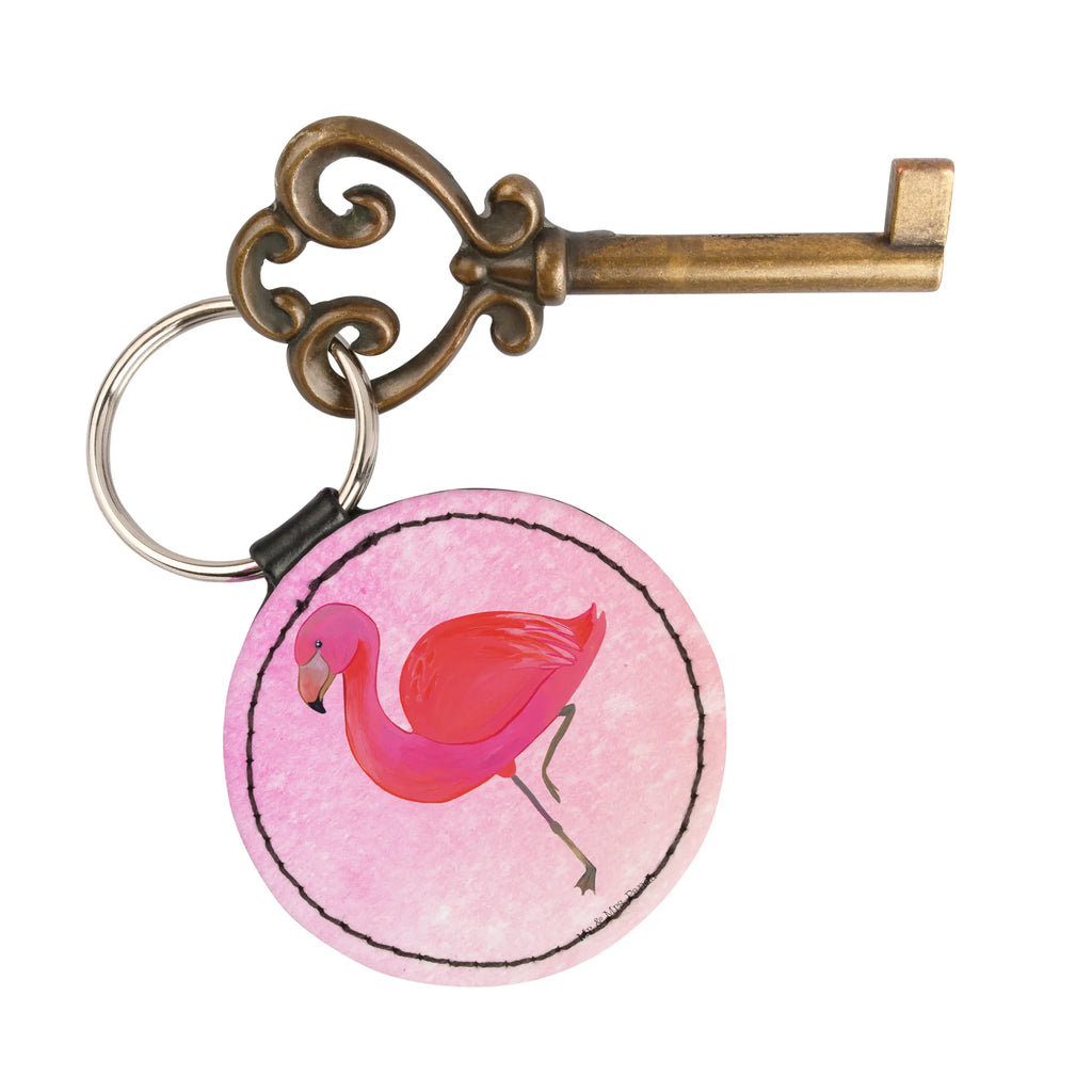 Round key ring flamingo Classic Schlüsselanhänger, mini schlüsselanhänger, schlüsselbund anhänger, Schlüsselaccessoire, Taschenanhänger, Flamingo, Ich, Selbstliebe, für Mich, Außenseiter, Freundinnen, Freundin, Spruch, Geschwister, Tochter, Sohn, Stolz, Einzigartig