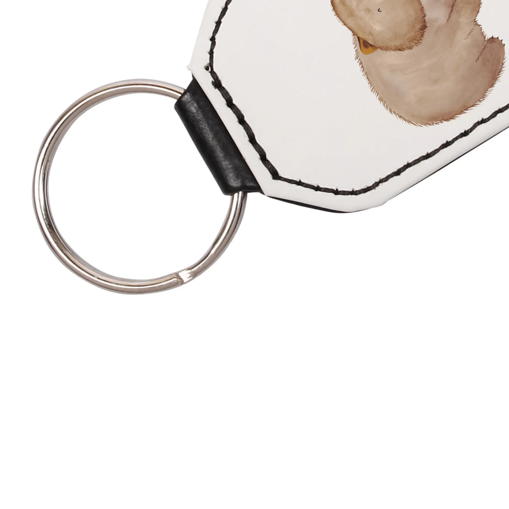 Rectangular key ring Wombat lucky charm, key ring, bag pendant, pendant, keychain, small animals, cute, funny, cute animal motives, hand drawn, small world, funny sayings, good mood, happy, gifts, gift ideas, special gifts, animal lover, card, Wombat, motivation, Australia, saying, life is beautiful