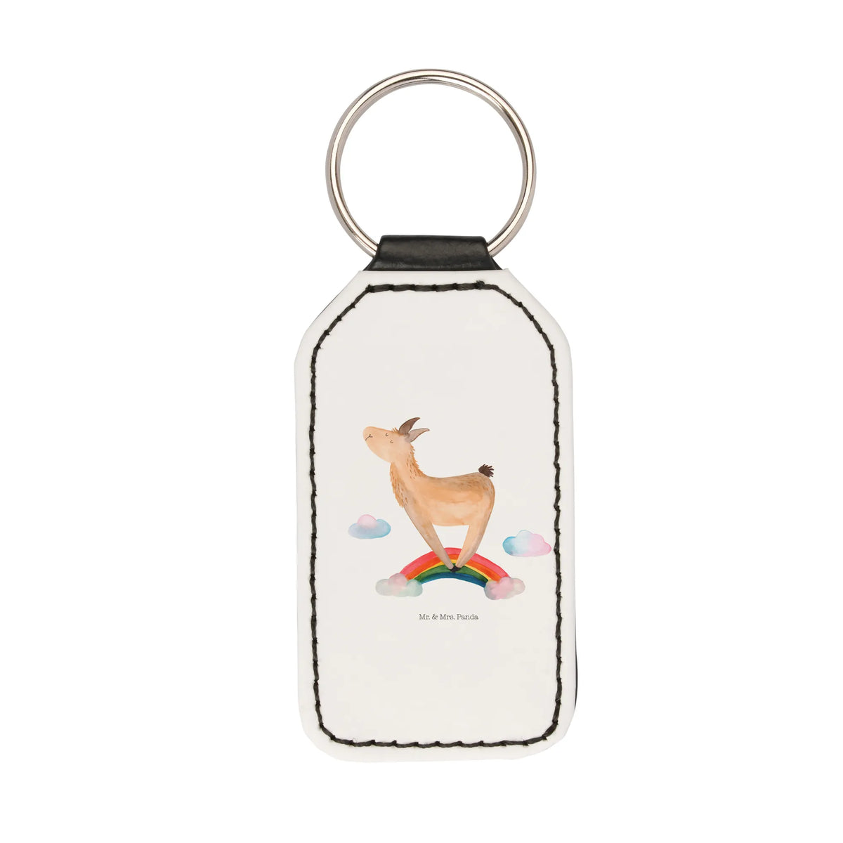 Rectangular key ring lama rainbow bag pendant, keychain, pendant, key ring, lucky charm, Llama, llama, alpaca, trendy animal, Cloud country, Rainbow, Outsider, Freedom, Hobby, Haters gonna hate, Haters, Abi, Lamas, Self-employed, Lama, School