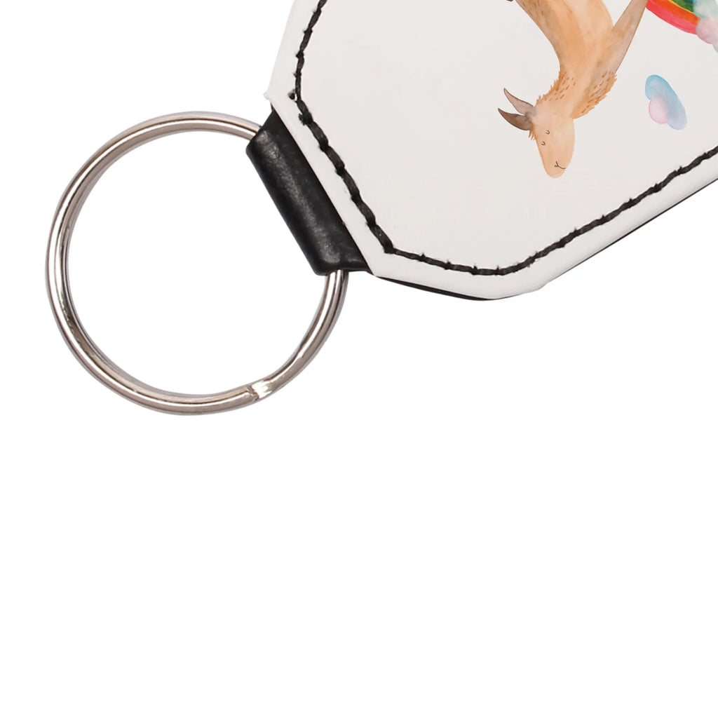 Rectangular key ring lama rainbow bag pendant, keychain, pendant, key ring, lucky charm, Llama, llama, alpaca, trendy animal, Cloud country, Rainbow, Outsider, Freedom, Hobby, Haters gonna hate, Haters, Abi, Lamas, Self-employed, Lama, School