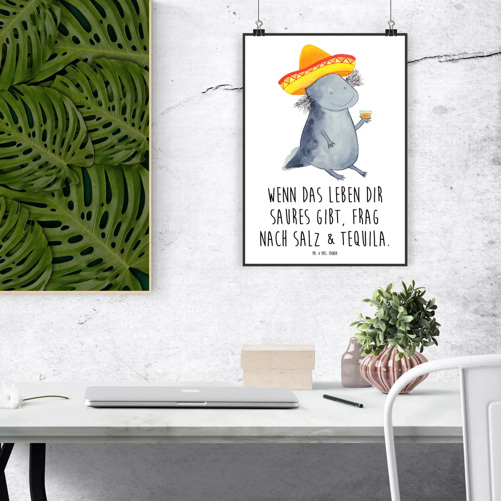 Plakat Aksolotl Tequila Mr. & Mrs. Panda Poster, Wandbild, Poster, Wanddekoration, kunst für die wand, Kunstdruck, grafikposter, Designposter, drucke, Wanddeko Bild, Deko Bild, kunstdruck poster, Bild für Wand, Posterdruck, kunstposter, Wandschmuck, Bild, Plakat, wandkunst, Wandposter, wanddeko, wanddruck, Molch, Axolotl, Feuersalamander, Motivation, Spruch, Mexiko, Lurch, Schwanzlurch, Lurche, Zitrone, Feuerdrache, Tequila, Mexico, Axolot, Sombrero