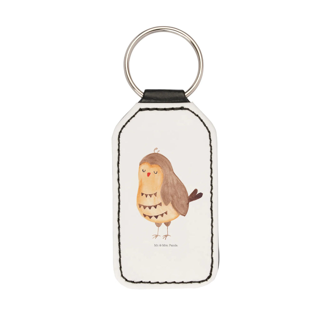 Rectangular key ring Owl Satisfied lucky charm, key ring, bag pendant, keychain, pendant, owl, forest animal, bird, nocturnal, gift ideas, birthday present, illustrated, funny, romantic gift, owl decor, Owl saying, Saying beautiful, Wedding anniversary gift, Romantic, Owl, Pun funny, Love saying, Owl deco
