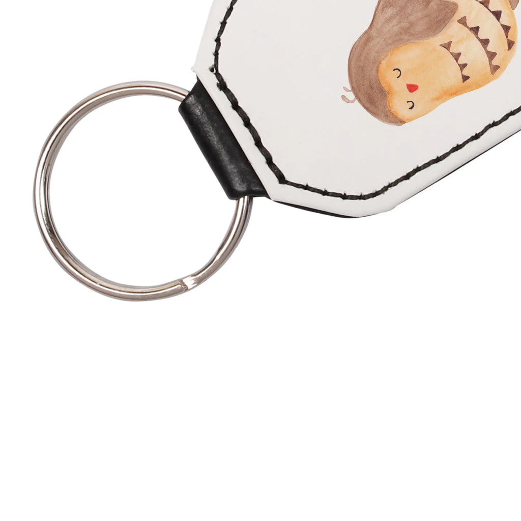 Rectangular key ring Owl Satisfied lucky charm, key ring, bag pendant, keychain, pendant, owl, forest animal, bird, nocturnal, gift ideas, birthday present, illustrated, funny, romantic gift, owl decor, Owl saying, Saying beautiful, Wedding anniversary gift, Romantic, Owl, Pun funny, Love saying, Owl deco