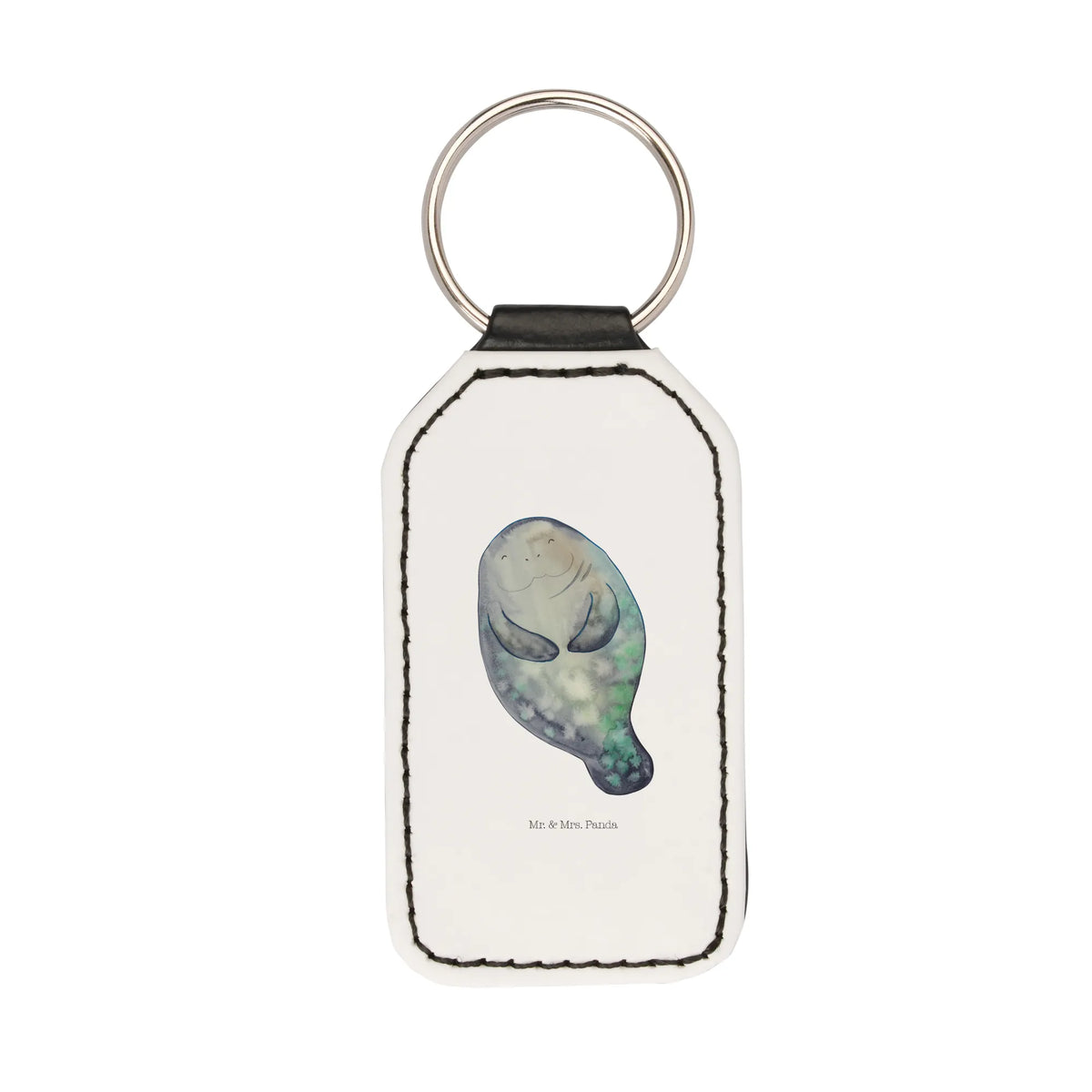 Rectangular key ring manatee happy pendant, keychain, lucky charm, bag pendant, key ring, Seafood, aquatic animals, ocean, sea, fish, shells, corals, reef, whale, narwhal, sea urchin, lobster, platypus, turtle, manatee, crocodile, orca, shrimp, gifts for seafood lovers, water world, underwater animals, underwater world, vacation, deep sea, seafood fans, gift ideas, seafood decoration, seafood posters, Lovesickness, Girlfriend, Manatees, Respect, New start, Satisfaction, Self-love, New beginning, Carefulness, Manatee