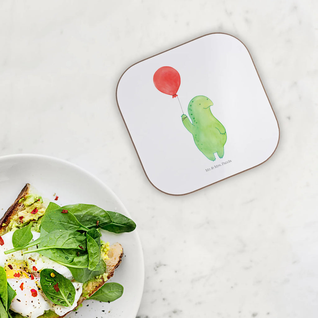 Square coaster tortoise balloon party, breakfast, gift, Coasters, glass coasters, presents, gifts, turtle, tortoise, reptile, ancient creature, cute, sweet, gift ideas, birthday gift, illustrated, funny, turtle gift items, funny turtle gifts, pet turtles, mom, best friend, sister or daughter, turtle lover, turtles, motivational slogan, courageous outburst, motivation