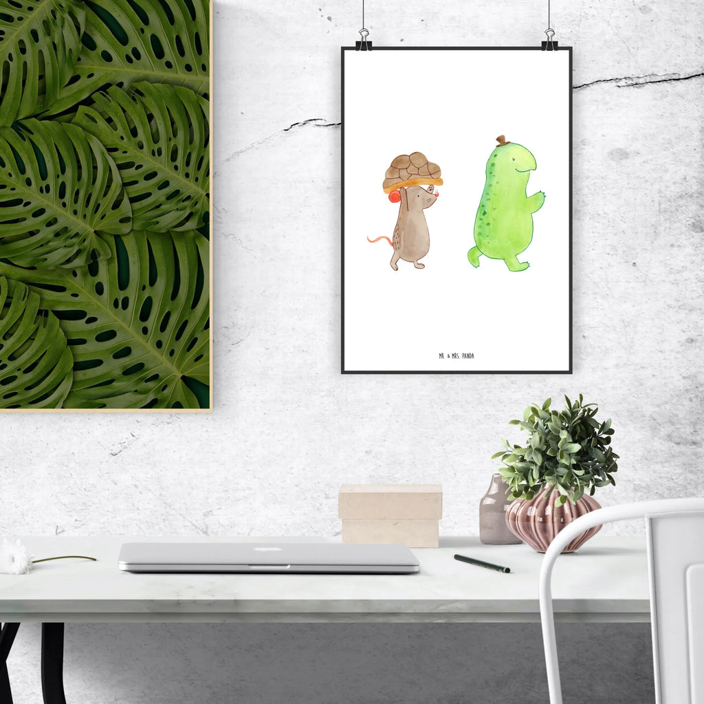 Poster tortoise Mouse Plakat, Wandposter, Kunstdruck, Wandbild, Wandschmuck, Deko Bild, Bild für Wand, wanddeko, Designposter, kunstposter, drucke, kunstdruck poster, Poster, Bild, grafikposter, Wanddekoration, wanddruck, Posterdruck, Mr. & Mrs. Panda Poster, kunst für die wand, wandkunst, Wanddeko Bild, Schildkröte, Beste Freundinnen, Beste Freunde, Freundinnen, Freunde, Maus