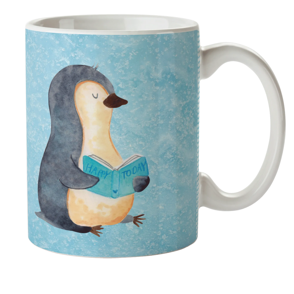 Child's mug Penguin A book mug, coffee cup, plastic cup, kindergarten, camping mug, drinking cup, Penguin, North Pole, Winter, Penguins, doing nothing, leisure, holidays, penguins, bookworm, book, reading, vacation, lazing around