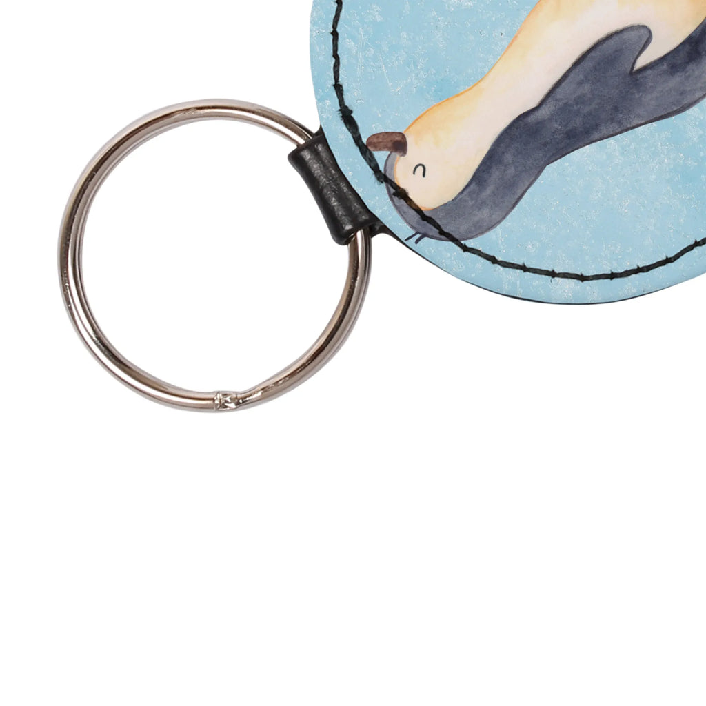 Rund Schlüsselanhänger Pinguin marschieren Schlüsselaccessoire, schlüsselbund anhänger, Schlüsselanhänger, mini schlüsselanhänger, Taschenanhänger, Pinguin, Schwester, Langschläfer, Bruder, Frühaufsteher, Pinguine, Familie