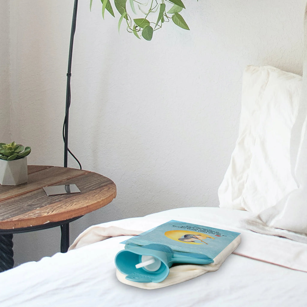 Hot water bottle Penguin moon Kinderwärmflasche, Wärmflasche mit Bezug, Körnerkissen, Bettflasche, Wärmekissen, Wärmflasche, Wärmflaschenbezug, Kleine Wärmflasche, Pinguin, Pinguine, Spruch, Nachtruhe, Schlafzimmer, schlafen, Gästezimmer, Schlafstörungen, Einschlafen