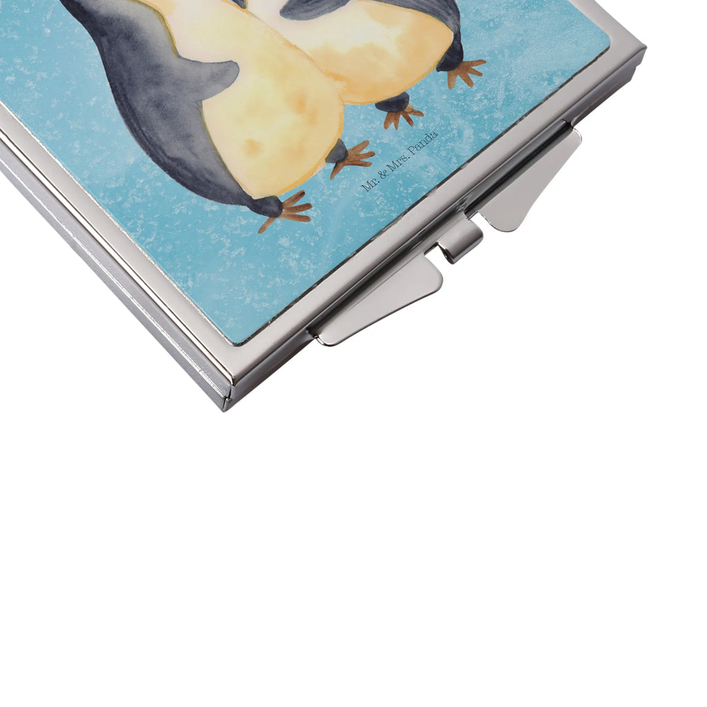 Kwadratowe lusterko do torebki Pingwin przytulać Pinguin