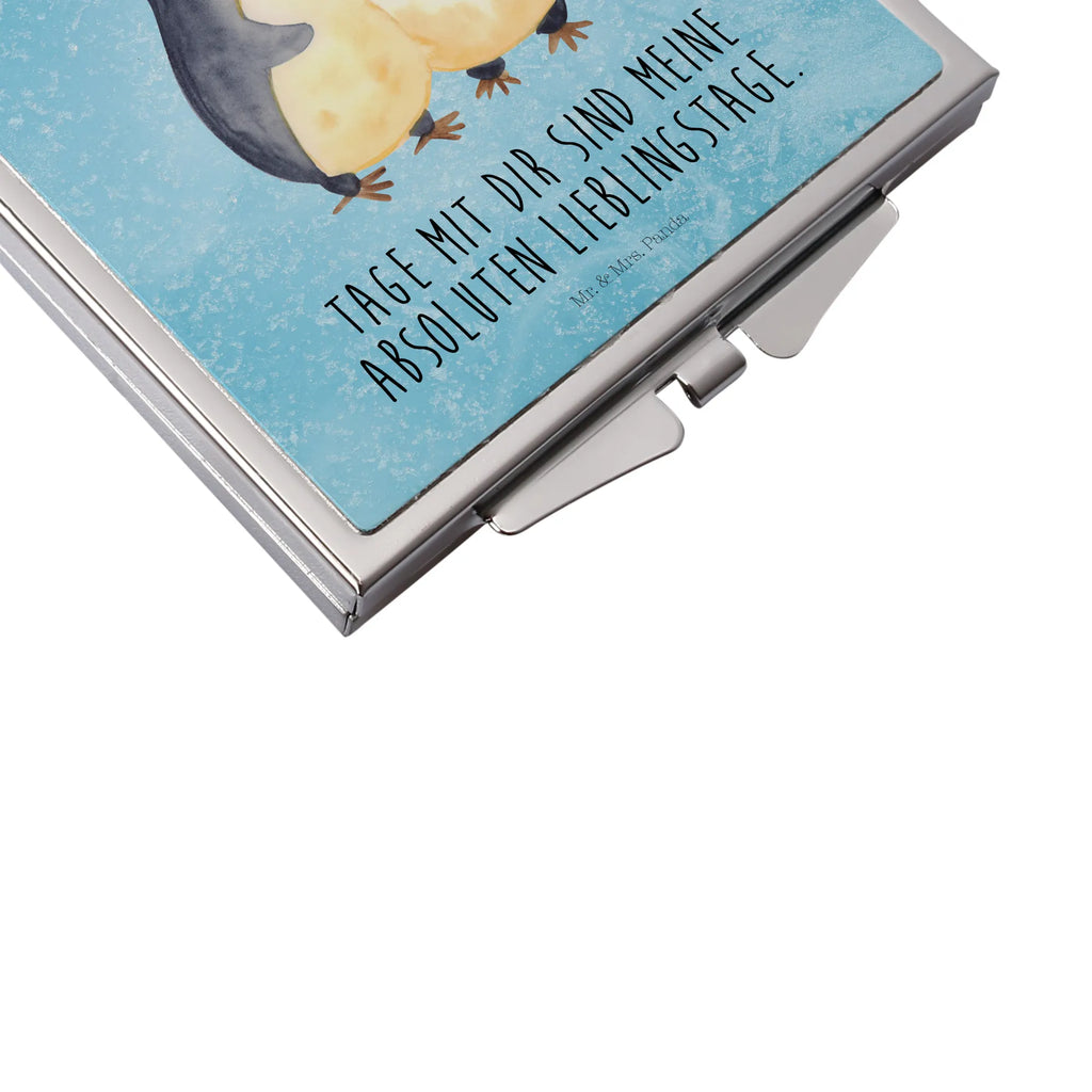 Kwadratowe lusterko do torebki Pingwin przytulać Pinguin