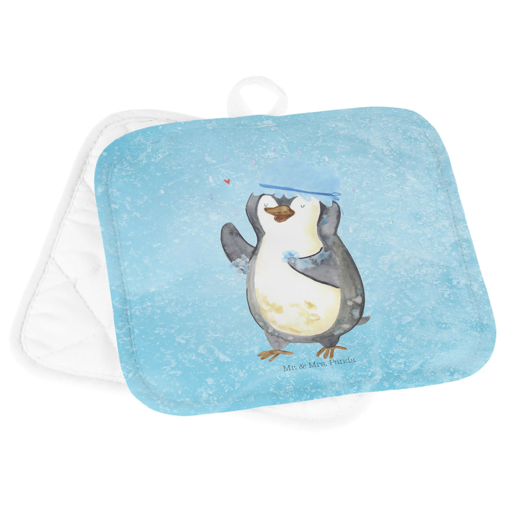 2-elementowy zestaw podkładek pod garnki Pingwin Prysznic Topflappen mit Spruch, Ofenhandschuh, Schöne Topflappen, Topflappen 2er Set, Topflappen Set, Topflappenset, Topfhandschuhe, Topfhandschuh, Topflappen lustig, Topflappen, Topfuntersetzer, Ofenhandschuhe, Pinguin, Motivation, Neustart, Pinguine, Neuanfang, Dusche, duschen, glücklich sein, Lebensmotto