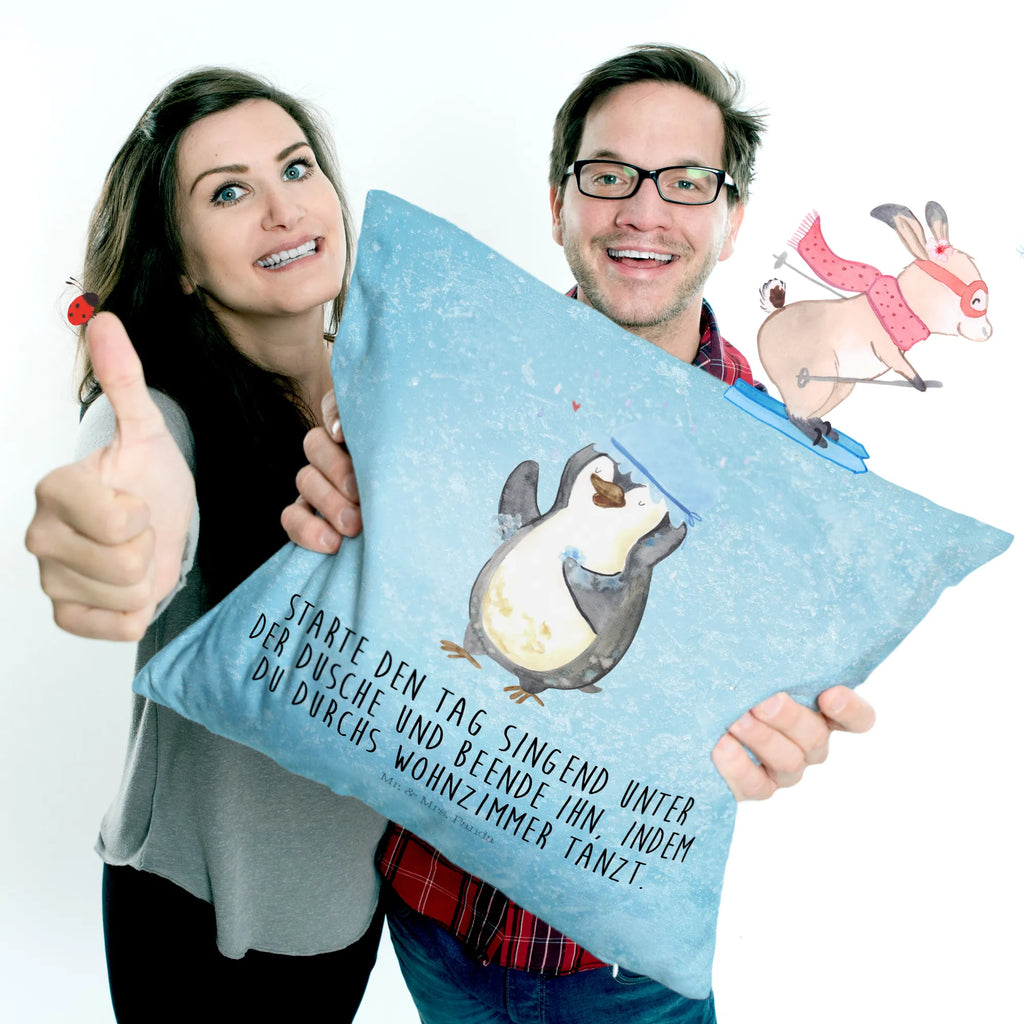 Cushion Penguin have a shower Kissen 40x40, Motivkissen, Kopfkissen 40x40, Zierkissen, Sofakissen, sitzkissen, Kopfkissen, Kissenhülle 40x40, sofakissen, Dekokissen Sofa, Kissen 40x40 Waschbar, Kissenbezüge, Couchkissen, Kissen, Sofakissen 40x40, Dekokissen 40x40, Kissenhülle, Dekokissen, Kissenbezug 40x40, Pinguin, Lebensmotto, glücklich sein, Dusche, Pinguine, Motivation, Neustart, Neuanfang, duschen