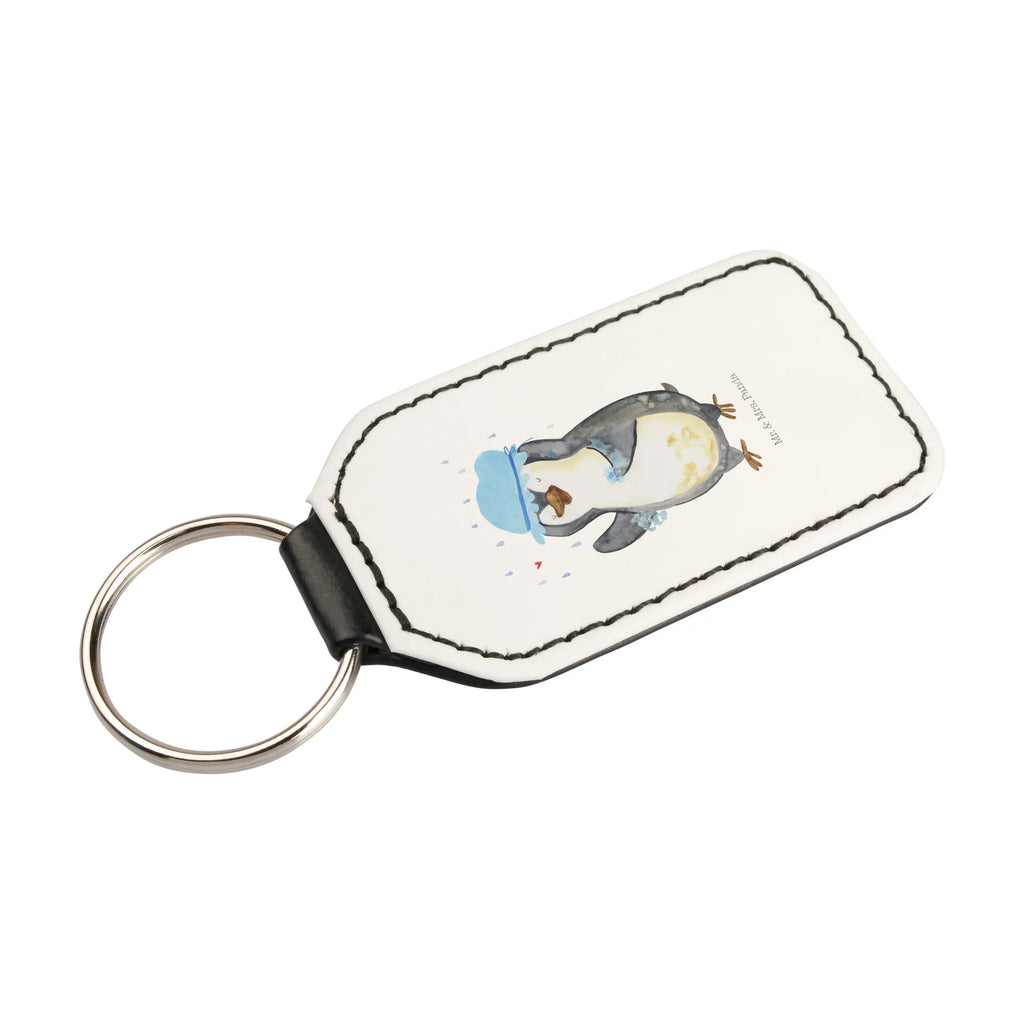 Rectangular key ring Penguin have a shower key ring, bag pendant, keychain, lucky charm, pendant, Penguin, North Pole, Winter, Penguins, new beginning, motivation, penguins, new start, life motto, shower, being happy