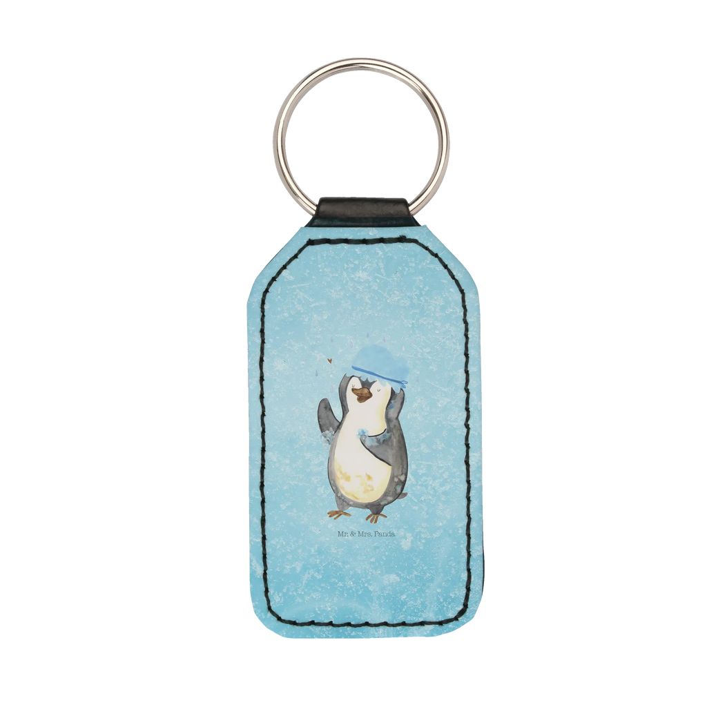 Rectangular key ring Penguin have a shower key ring, bag pendant, keychain, lucky charm, pendant, Penguin, North Pole, Winter, Penguins, new beginning, motivation, penguins, new start, life motto, shower, being happy
