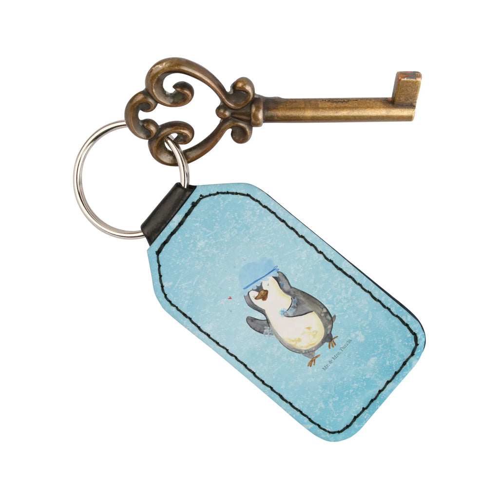 Rectangular key ring Penguin have a shower key ring, bag pendant, keychain, lucky charm, pendant, Penguin, North Pole, Winter, Penguins, new beginning, motivation, penguins, new start, life motto, shower, being happy
