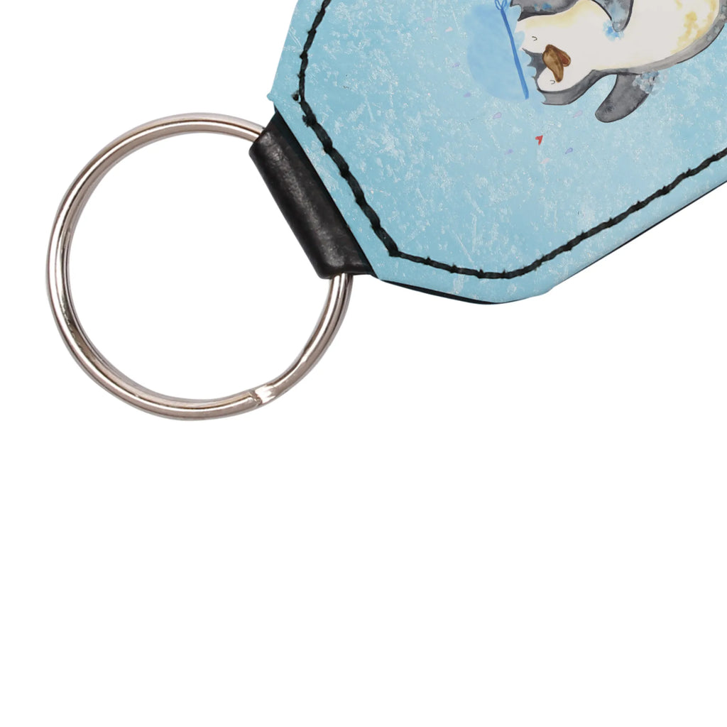 Rectangular key ring Penguin have a shower key ring, bag pendant, keychain, lucky charm, pendant, Penguin, North Pole, Winter, Penguins, new beginning, motivation, penguins, new start, life motto, shower, being happy