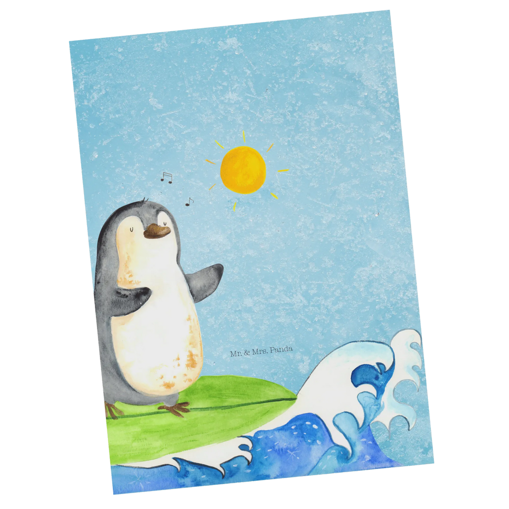 Postkarte Pinguin Surfer Motivkarte, Kunstkarten, Postkarten, Grußkarte, einzelkarte, Postkarte, Designkarte, kunstkarte, Ansichtskarte, Fotokarte, spruchkarte, bildkarte, Ansichtskarten, Pinguin, Hawaii, Portugal, Surfer, Wellen, Surfen, Wellen Reiten, Pinguine, Urlaub