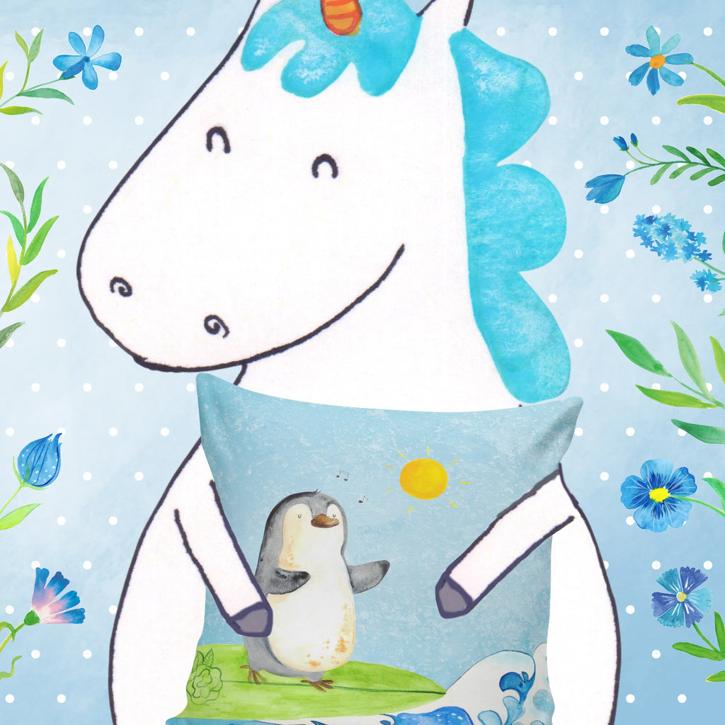 Cushion Penguin surfer bedroom, couch, pillows, sofa, cushion, settee, soft, 40x40, 40 x 40, bed, Pillow, pad, fluffy, pillow case, Penguin, North Pole, Winter, Penguins, Hawaii, waves, penguins, surfing, Portugal, wave riding, holidays, surfers