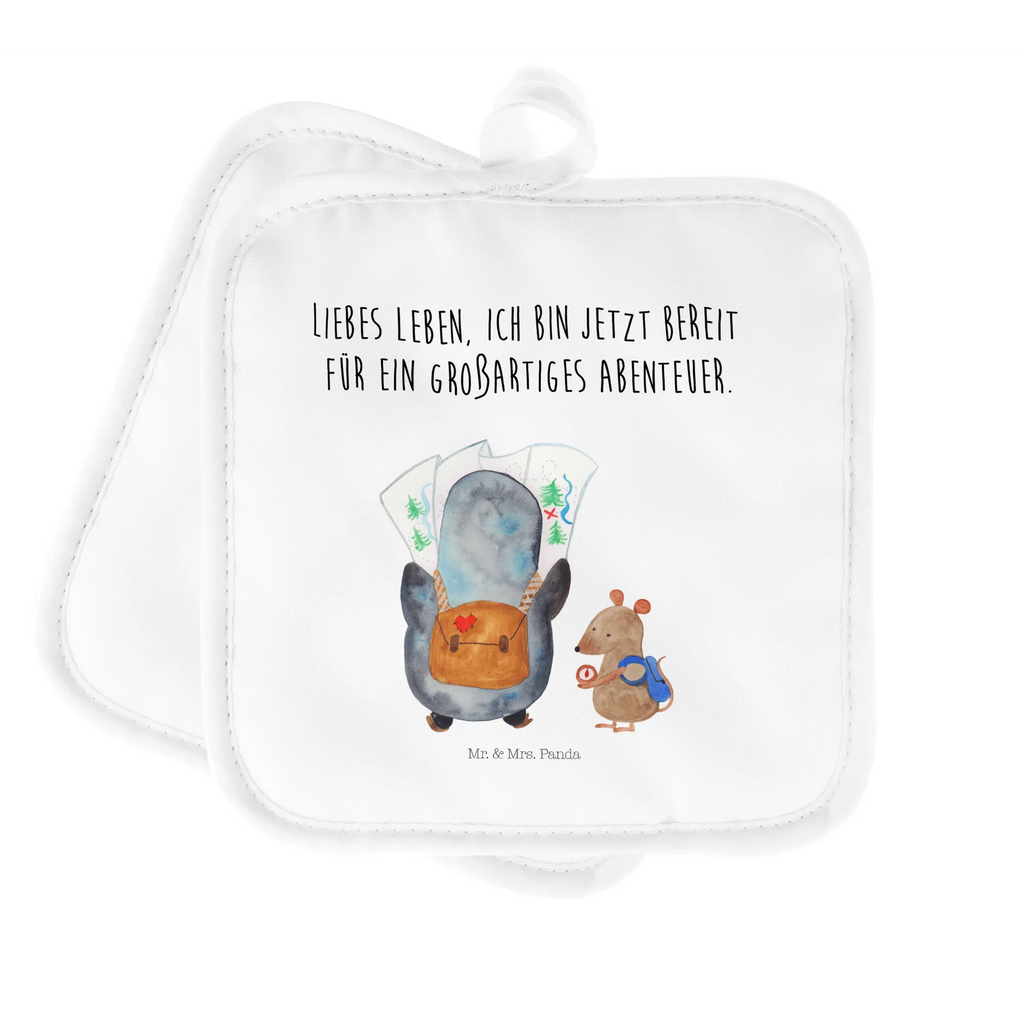 2-elementowy zestaw podkładek pod garnki Pingwin i Mysz Wędrowcy Topflappen Set, Ofenhandschuh, Topfuntersetzer, Topflappen 2er Set, Topflappen lustig, Ofenhandschuhe, Topflappen, Schöne Topflappen, Topflappenset, Topflappen mit Spruch, Topfhandschuh, Topfhandschuhe, Pinguin, Pinguine, Abenteuer, wandern, Abenteurer, Wanderlust, Ausflug, Roadtrip