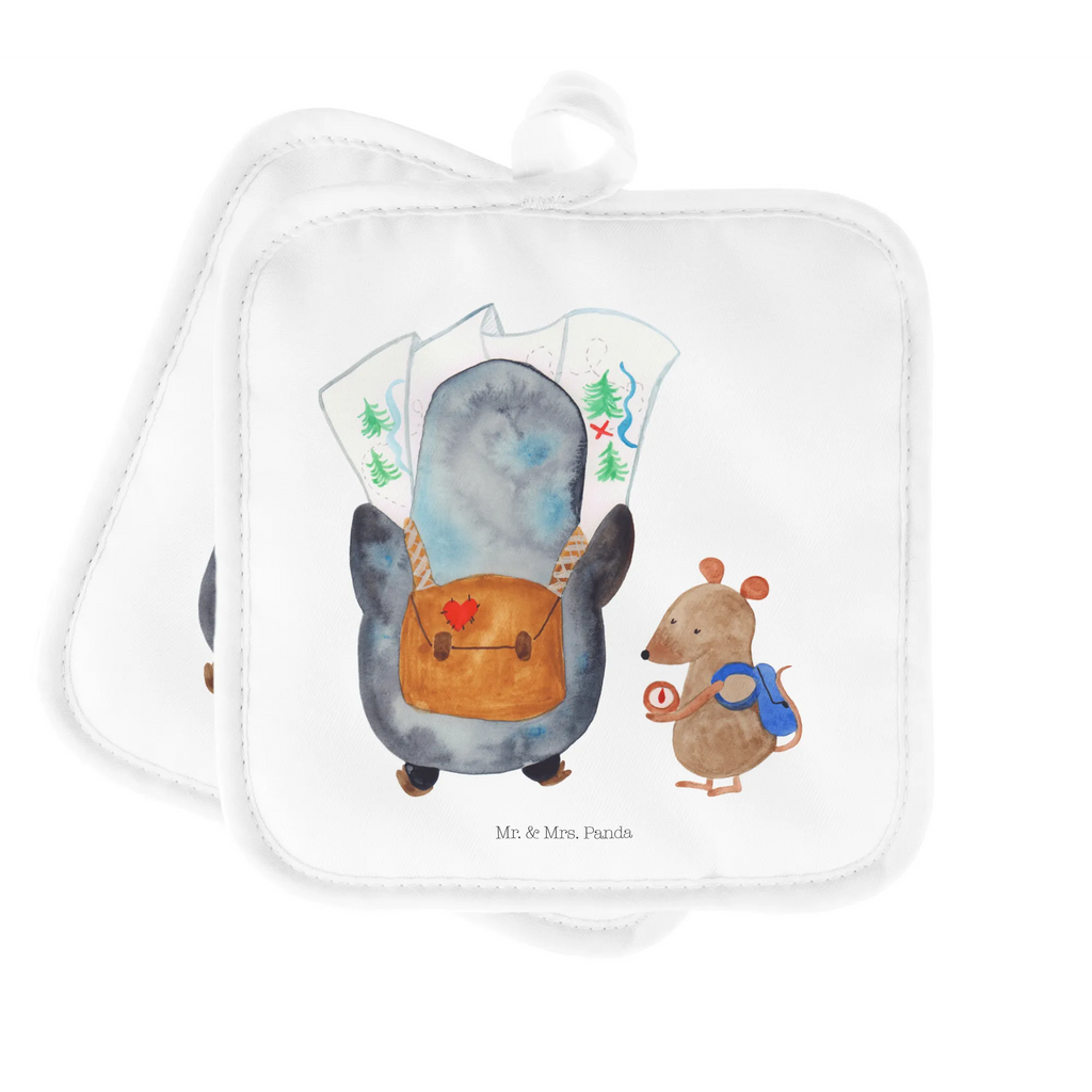 2-elementowy zestaw podkładek pod garnki Pingwin i Mysz Wędrowcy Topflappen Set, Ofenhandschuh, Topfuntersetzer, Topflappen 2er Set, Topflappen lustig, Ofenhandschuhe, Topflappen, Schöne Topflappen, Topflappenset, Topflappen mit Spruch, Topfhandschuh, Topfhandschuhe, Pinguin, Pinguine, Abenteuer, wandern, Abenteurer, Wanderlust, Ausflug, Roadtrip