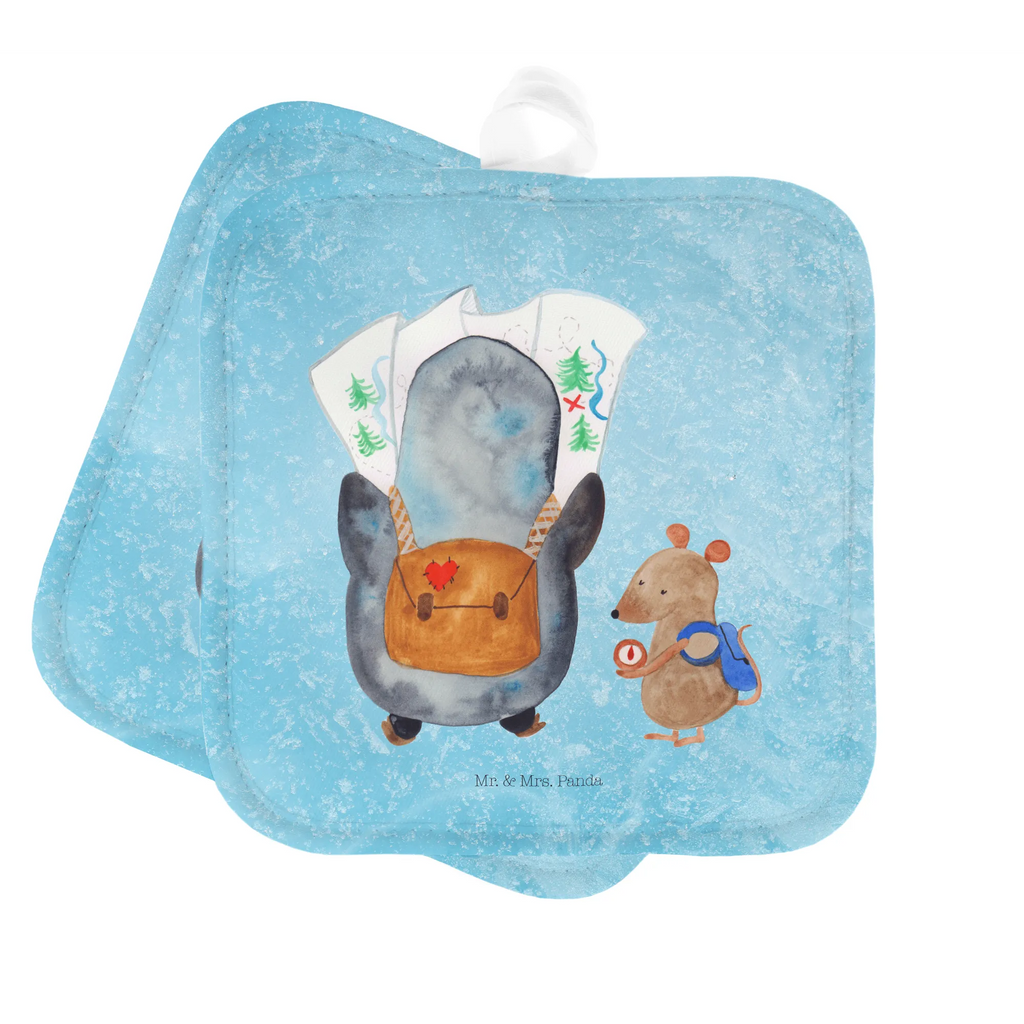 2-elementowy zestaw podkładek pod garnki Pingwin i Mysz Wędrowcy Topflappen Set, Ofenhandschuh, Topfuntersetzer, Topflappen 2er Set, Topflappen lustig, Ofenhandschuhe, Topflappen, Schöne Topflappen, Topflappenset, Topflappen mit Spruch, Topfhandschuh, Topfhandschuhe, Pinguin, Pinguine, Abenteuer, wandern, Abenteurer, Wanderlust, Ausflug, Roadtrip