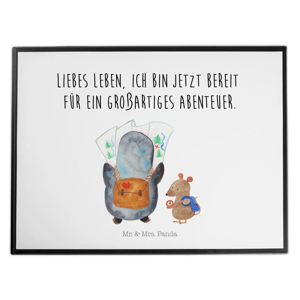Schreibtischunterlage Pinguin & Maus Wanderer Schreibtischunterlage Groß, Schreibunterlage, Schreibtisch Unterlagen, Schreibtischauflage, Schreibwaren, Büroartikel, Bürobedarf, Pinguin, Abenteurer, Wanderlust, Roadtrip, Pinguine, Ausflug, wandern, Abenteuer