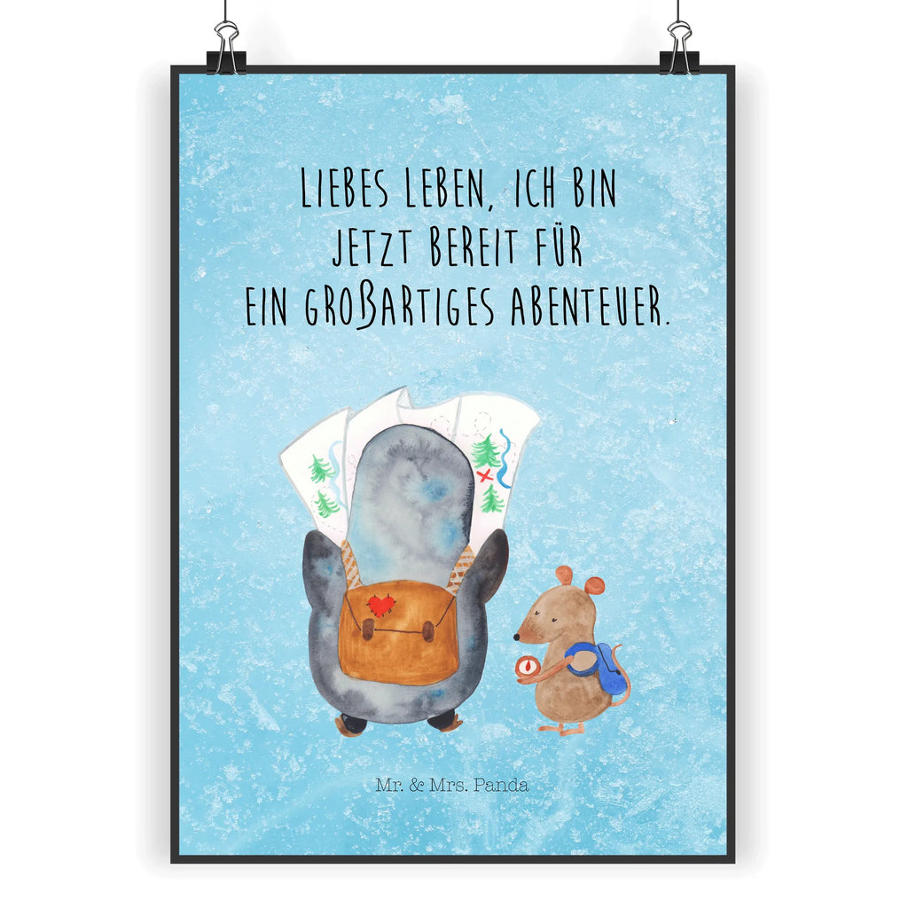 Poster Penguin & Mouse Hiker Poster, kunstdruck poster, wanddruck, drucke, Bild für Wand, Designposter, Plakat, Wanddekoration, grafikposter, Wandschmuck, Wandposter, wandkunst, Deko Bild, kunst für die wand, kunstposter, Wandbild, Mr. & Mrs. Panda Poster, Bild, Kunstdruck, wanddeko, Posterdruck, Wanddeko Bild, Pinguin, Abenteurer, Abenteuer, Wanderlust, Ausflug, Roadtrip, Wandern, Pinguine