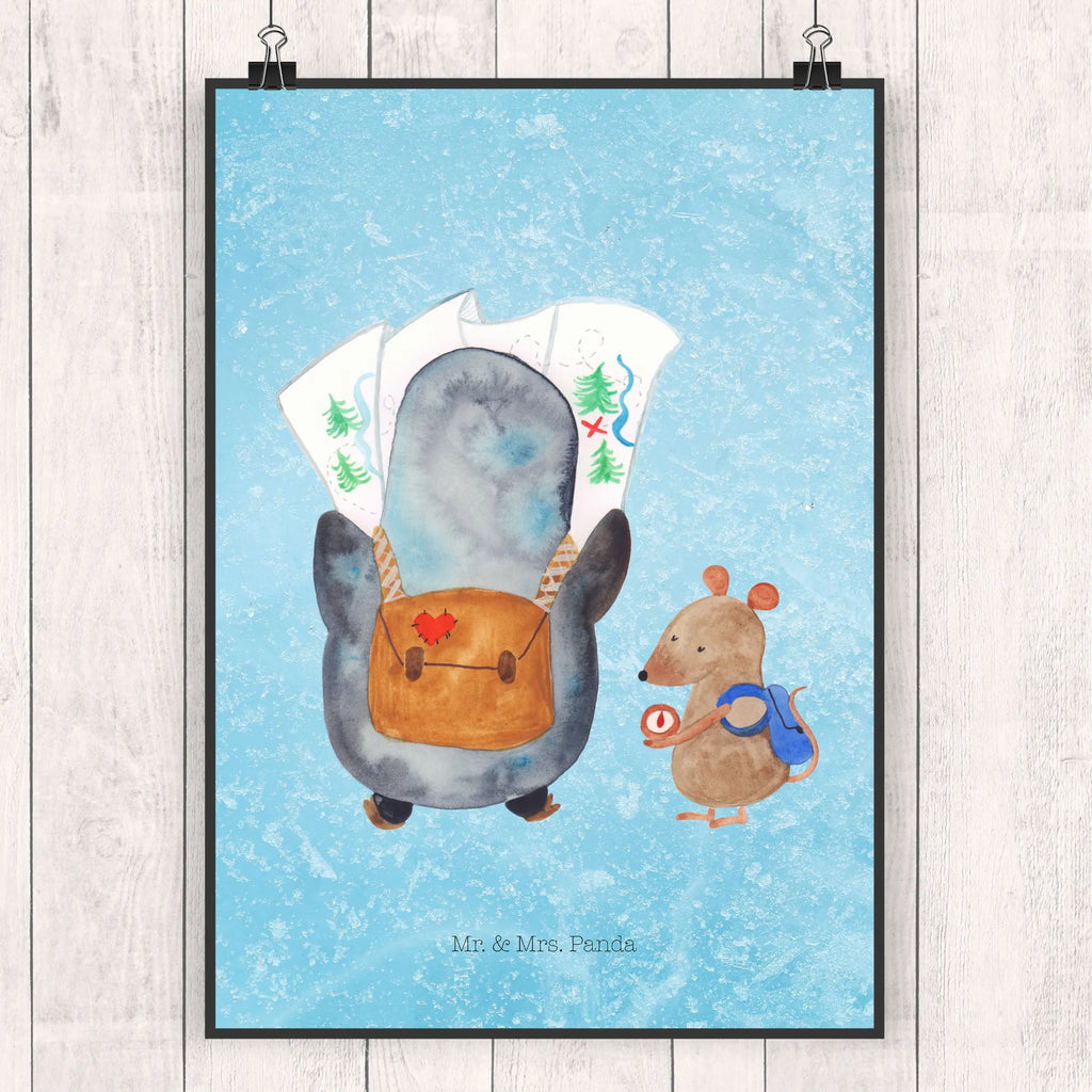 Poster Penguin & Mouse Hiker Poster, kunstdruck poster, wanddruck, drucke, Bild für Wand, Designposter, Plakat, Wanddekoration, grafikposter, Wandschmuck, Wandposter, wandkunst, Deko Bild, kunst für die wand, kunstposter, Wandbild, Mr. & Mrs. Panda Poster, Bild, Kunstdruck, wanddeko, Posterdruck, Wanddeko Bild, Pinguin, Abenteurer, Abenteuer, Wanderlust, Ausflug, Roadtrip, Wandern, Pinguine