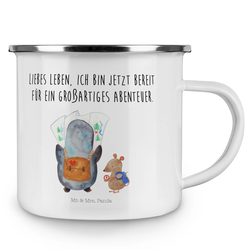 Kempingowy kubek emaliowany Pingwin i Mysz Wędrowcy Tasse Emaille, wanderbecher, Teetasse, Pott, Tasse, Teebecher, Emailletasse, reisetasse, becher emaille, Emaille Tasse, Campingtasse, emaillebecher, Becher, Blechtasse, wandertasse, Metalltasse, metallbecher, Campingbecher, Kaffeebecher, Kaffeetasse, Trinkbecher, Emaille Becher, Reisebecher, blechbecher, Pinguin, Roadtrip, Ausflug, Abenteurer, Pinguine, Wanderlust, Abenteuer, Wandern