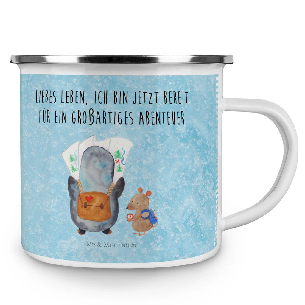 Kempingowy kubek emaliowany Pingwin i Mysz Wędrowcy Tasse Emaille, wanderbecher, Teetasse, Pott, Tasse, Teebecher, Emailletasse, reisetasse, becher emaille, Emaille Tasse, Campingtasse, emaillebecher, Becher, Blechtasse, wandertasse, Metalltasse, metallbecher, Campingbecher, Kaffeebecher, Kaffeetasse, Trinkbecher, Emaille Becher, Reisebecher, blechbecher, Pinguin, Roadtrip, Ausflug, Abenteurer, Pinguine, Wanderlust, Abenteuer, Wandern