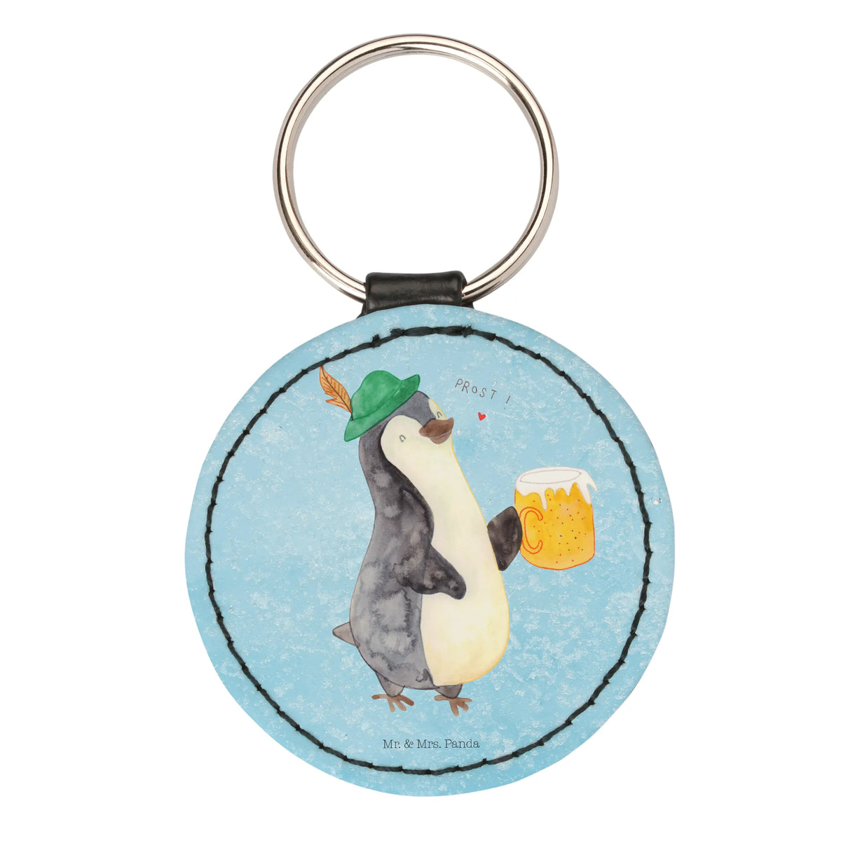 Okrągły brelok pingwin piwo Pinguin