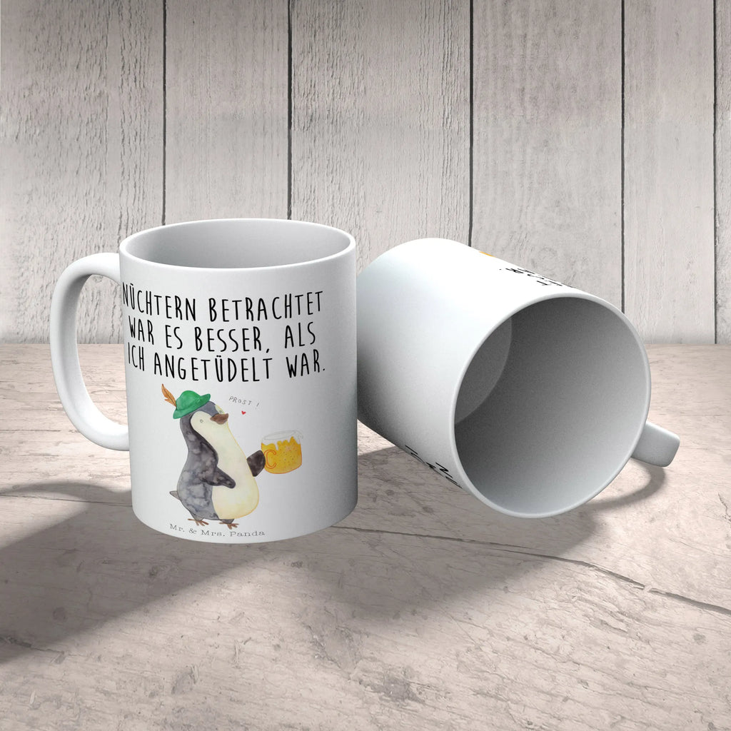 Tasse Pinguin Bier Geschenktasse, Tasse, Kaffeetasse, Keramiktasse, Bürotasse, Tasse mit Zitaten, Tasse mit Motiven, Porzellantasse, Teetasse, Pinguin, Oktoberfest, Bier, Pinguine